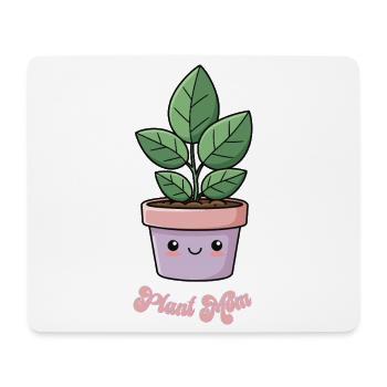 Plant Mom Kawaii Potted Plant - Mouse Pad (horizontal) - white - Front