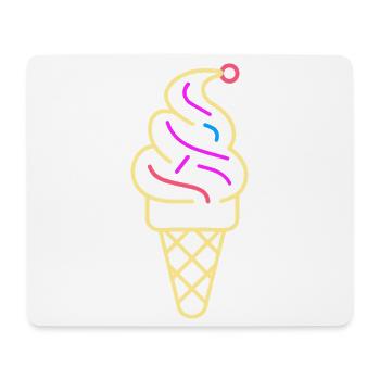 Eiscreme Line Art - Mouse Pad (horizontal) - white - Front