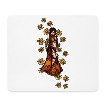 Boho Henna Flora Goddess - Mouse Pad (horizontal) - white - Front