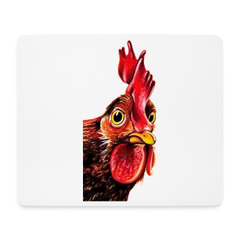 Hahnkopf Porträt - Mousepad (Querformat) - Weiß - Vorne