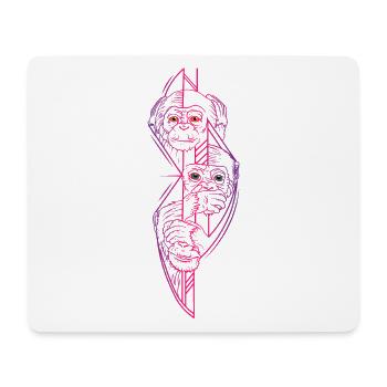 Trois singes sages Pink | Trois singes sages roses - Tapis de souris (format paysage) - blanc - Devant