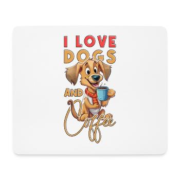 Hund Kaffee I Love Dogs And Coffee Spruch Lustig - Mousepad (Querformat) - Weiß - Vorne