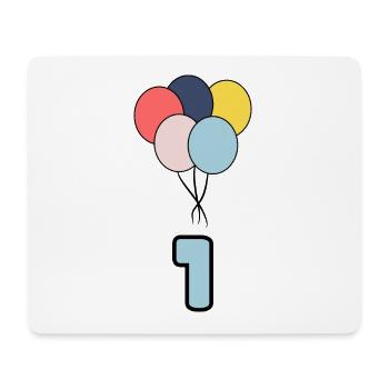 1. 1 AN. 1er ANNIVERSAIRE. ANNIVERSAIRE 1 AN - Tapis de souris (format paysage) - blanc - Devant