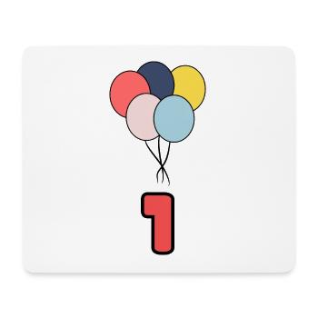 1. 1 AN. 1er ANNIVERSAIRE. ANNIVERSAIRE 1 AN - Tapis de souris (format paysage) - blanc - Devant