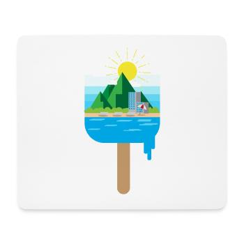 Glace d'été - Tapis de souris (format paysage) - blanc - Devant