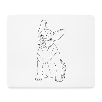 Französische Bulldogge - Mousepad (Querformat) - Weiß - Vorne
