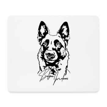 Belgian Malinois Portrait Hund Hunde Wilsigns - Mousepad (Querformat) - Weiß - Vorne