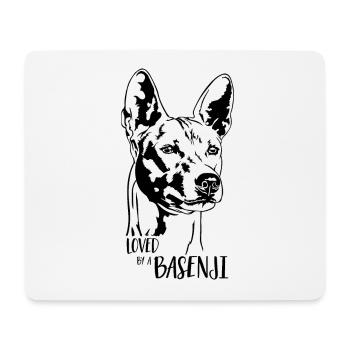 Loved by a Basenji Hunde Hundespruch Hund Wilsigns - Mousepad (Querformat) - Weiß - Vorne
