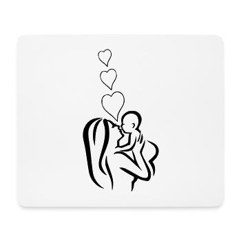 Mère avec bébé - Tapis de souris (format paysage) - blanc - Devant