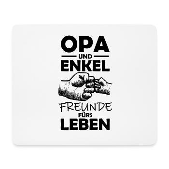 Opa und Enkel Freunde fürs Leben - Mousepad (Querformat) - Weiß - Vorne