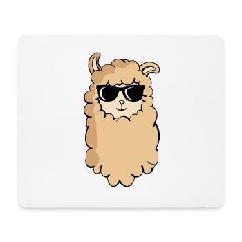 Cooler brauner Alpaka Kopf Design cool Lama Kopf - Mousepad (Querformat) - Weiß - Vorne