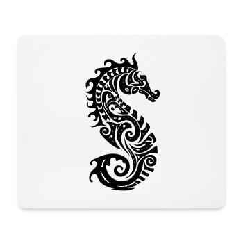 Kleines süsses Tattoo Style Seepferdchen - Mousepad (Querformat) - Weiß - Vorne
