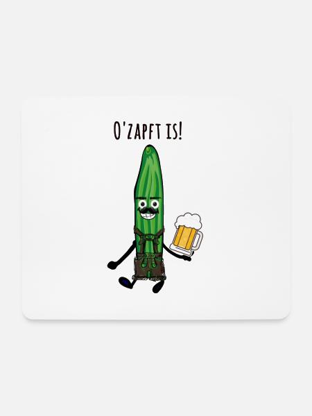 Gurke,Partygurke,Bier, o'zapft is - Mousepad (Querformat) - Weiß