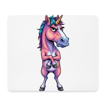 Grimmiges Einhorn – Nicht immer glitzernd - Mousepad (Querformat) - Weiß - Vorne