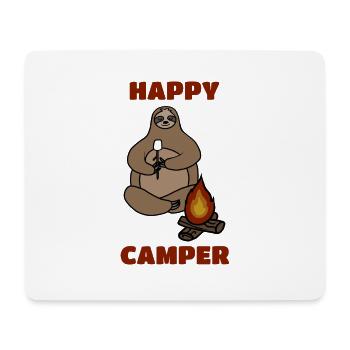 Camping Quote, Happy Camper, Sloth - Mouse Pad (horizontal) - white - Front