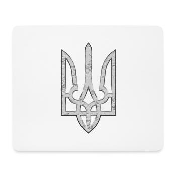 Ukraine coat of arms Gyrfalcon Trident trident eroded - Mouse Pad (horizontal) - white - Front
