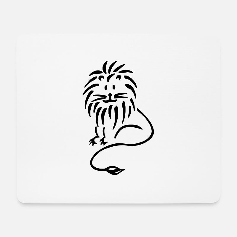 Loewe Vorderseite - Mousepad (Querformat) - Weiß