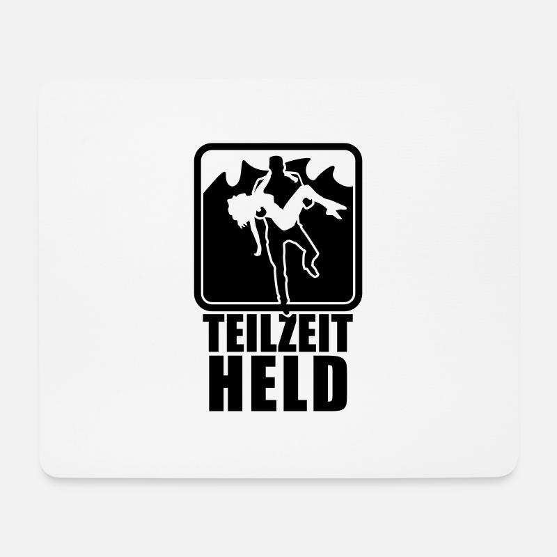Teilzeit-Held - Mousepad (Querformat) - Weiß