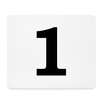 number - 1 - one - Mouse Pad (horizontal) - white - Front