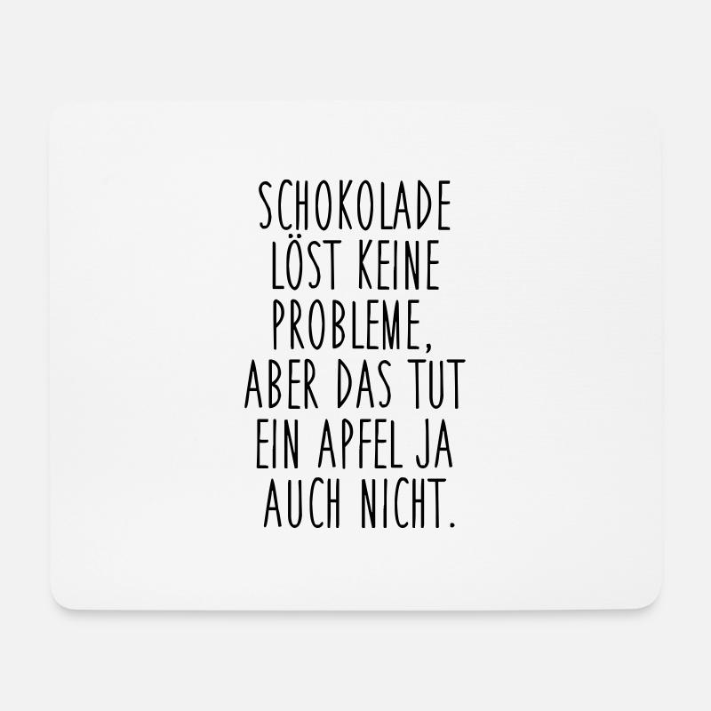 Schokolade vs. Apfel - Mousepad (Querformat) - Weiß