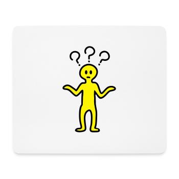 Fragezeichen Männchen - Mousepad (Querformat) - Weiß - Vorne