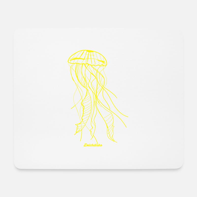 Jellyfish - Mousepad (Querformat) - Weiß