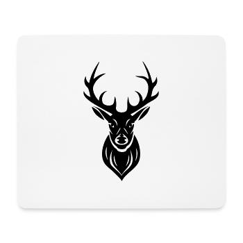Hirsch Geweih - Mousepad (Querformat) - Weiß - Vorne