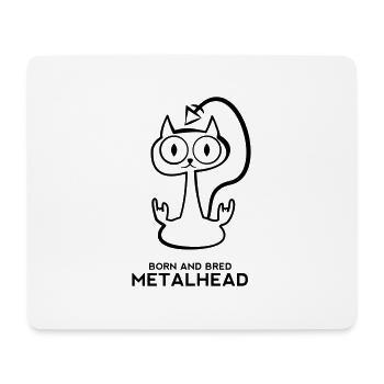 Heay metal cat - Tapis de souris (format paysage) - blanc - Devant