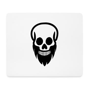 Schädel Bart - Mousepad (Querformat) - Weiß - Vorne