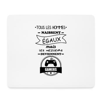 hommes gamer,geek,gaming,console - Tapis de souris (format paysage) - blanc - Devant