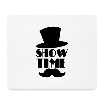 SHOW TIME Zirkus Clown-Hut und Schnurrbart - Mousepad (Querformat) - Weiß - Vorne