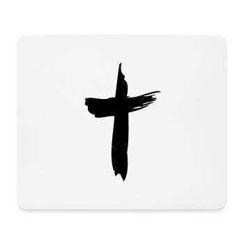 Jesus-Kreuz gemalt - Mousepad (Querformat) - Weiß - Vorne