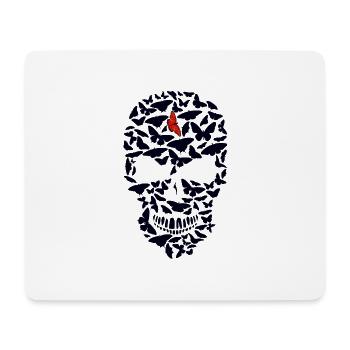 head of death butterfly skull crane fantasy design - Mouse Pad (horizontal) - white - Front