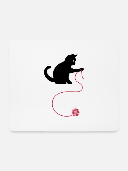 Katze - Mousepad (Querformat) - Weiß
