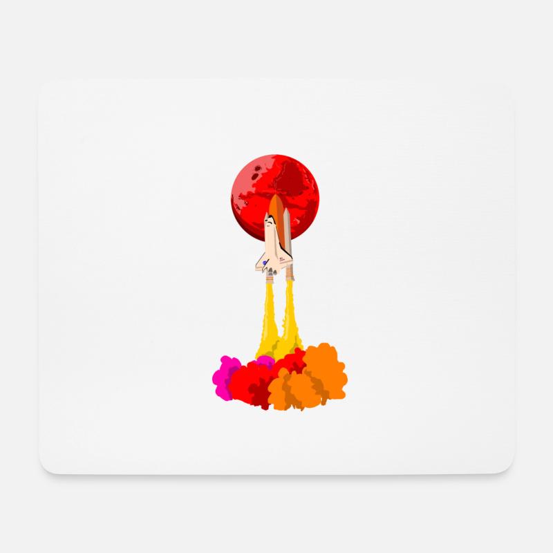 Rakete - Mousepad (Querformat) - Weiß