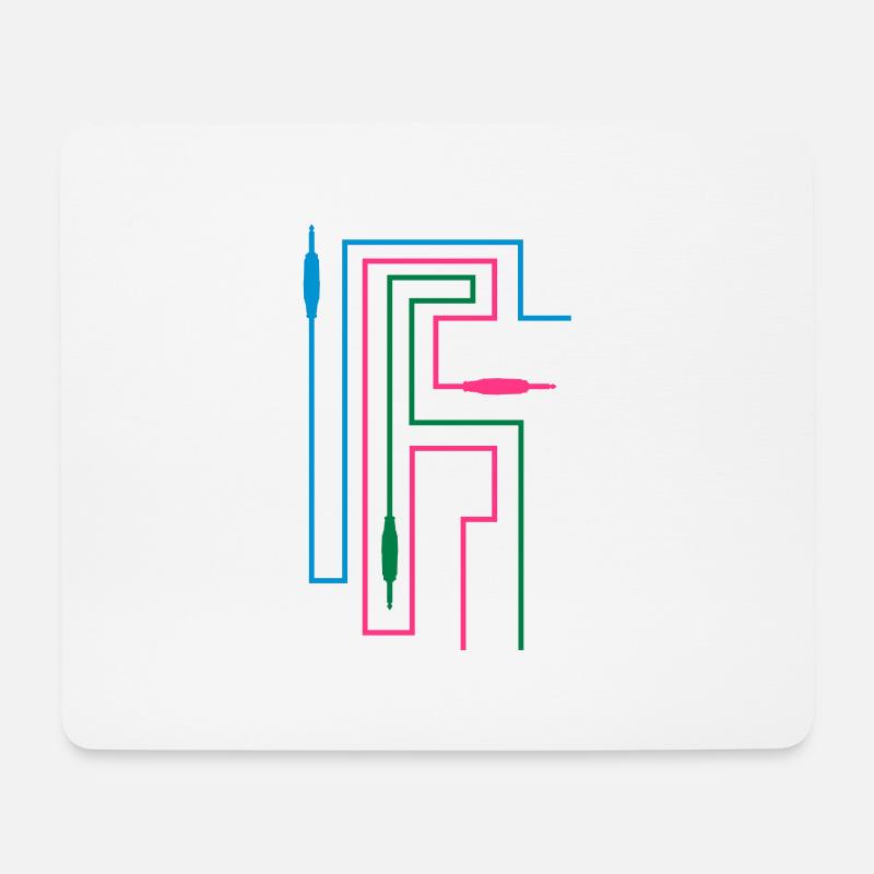 TON TRON - Klinkestecker mit Kabel - Mousepad (Querformat) - Weiß