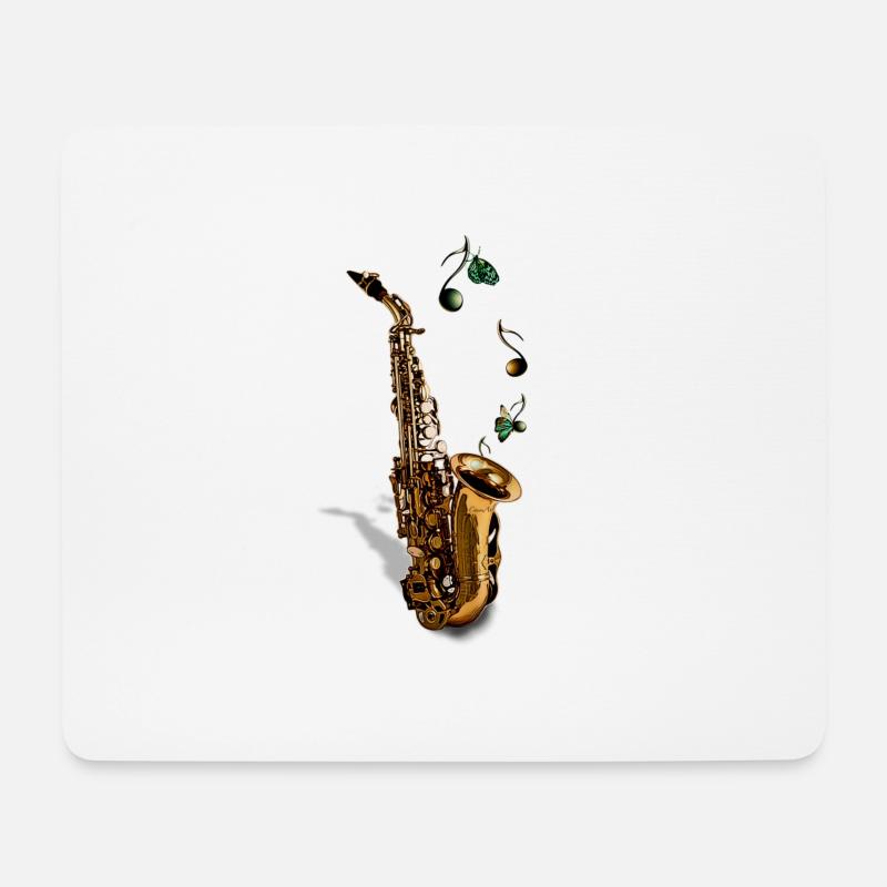 Saxophon - Mousepad (Querformat) - Weiß