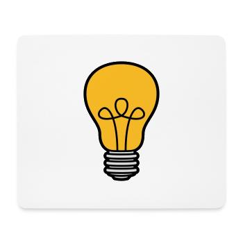 gluehbirne licht strom idee schlau ueberlegen loes - Mousepad (Querformat) - Weiß - Vorne