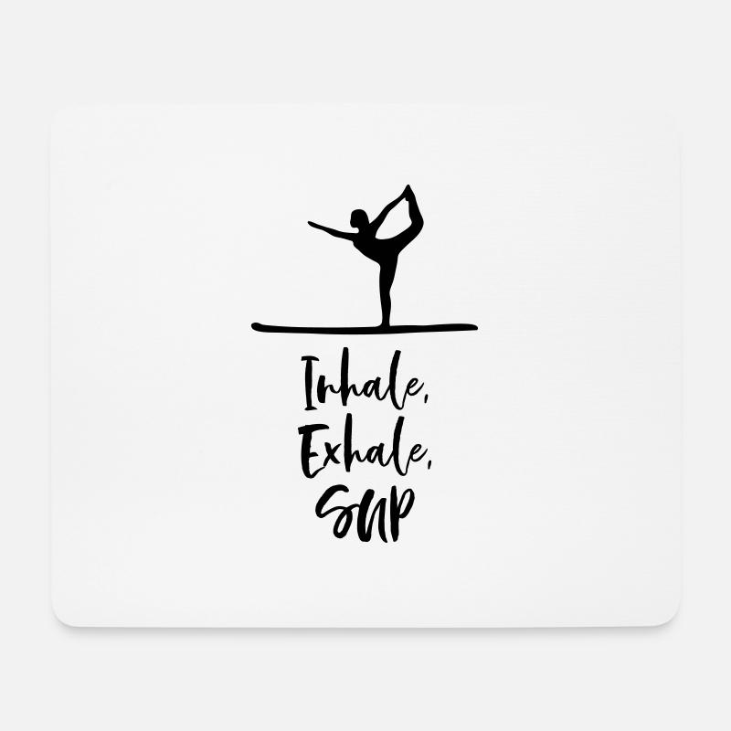 yoga sup inhale exhale geschenk - Mousepad (Querformat) - Weiß