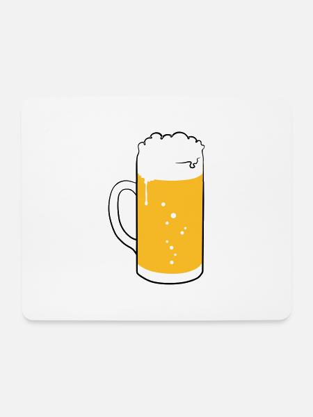 Bierglas - Mousepad (Querformat) - Weiß