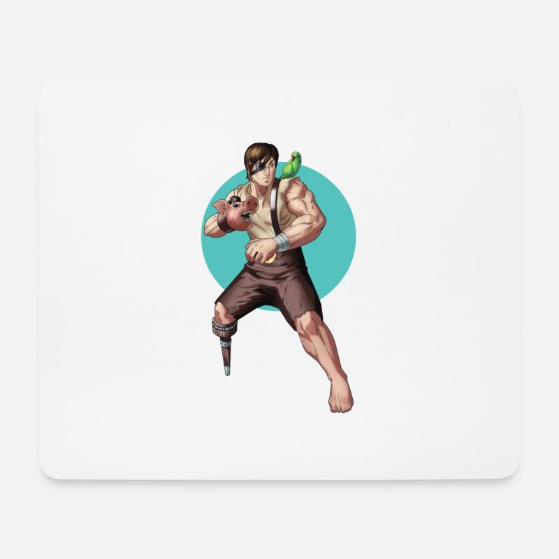 PigPirate - Mousepad (Querformat) - Weiß