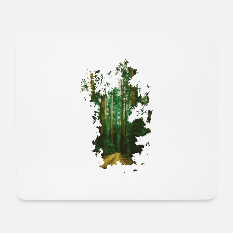 Wald - Mousepad (Querformat) - Weiß