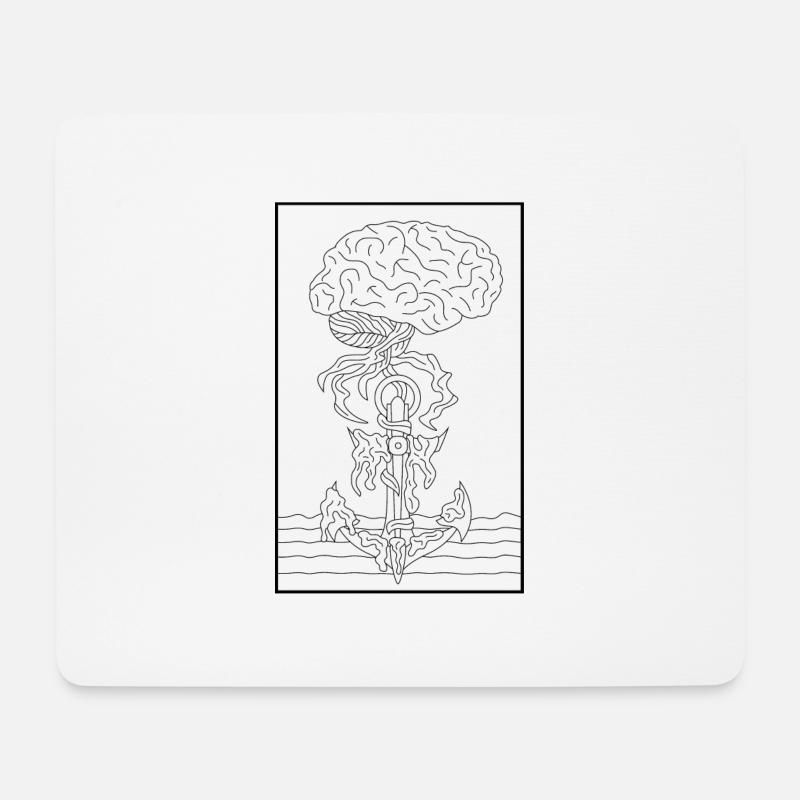 Anker zum Gehirn - Mousepad (Querformat) - Weiß