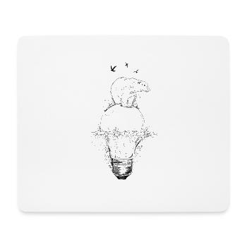 Polar bear on lightbulb - Mouse Pad (horizontal) - white - Front