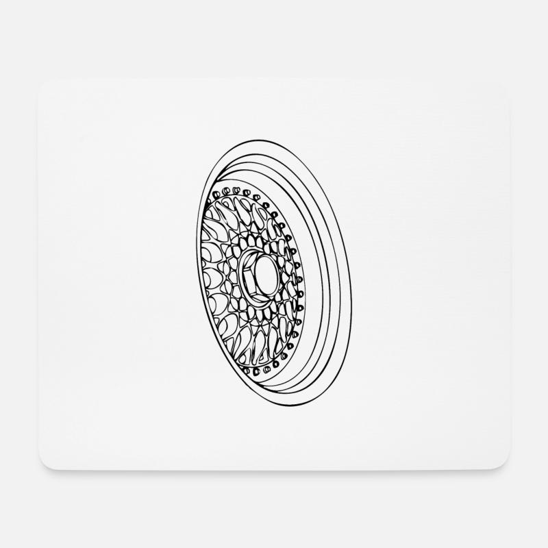 Retro Felge - Mousepad (Querformat) - Weiß