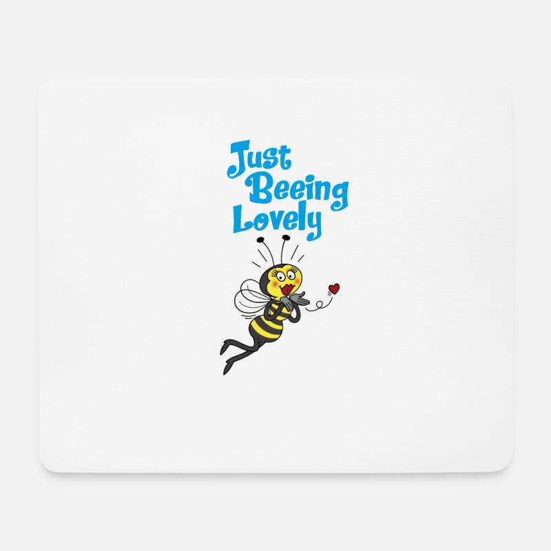 Biene - Mousepad (Querformat) - Weiß