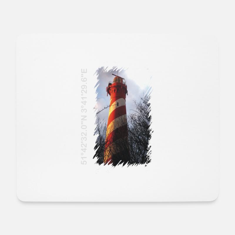 Leuchtturm 2 - Mousepad (Querformat) - Weiß