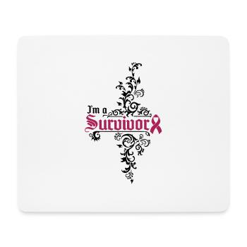 I'm a cancer survivor - Mousepad (Querformat) - Weiß - Vorne