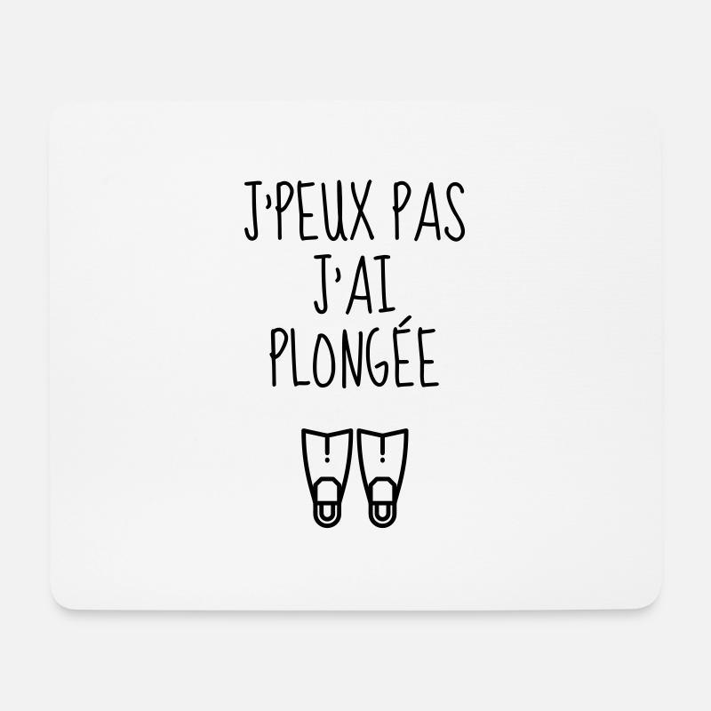 Plongée Sous-Marine / Plongeur / Diver / Natation - Tapis de souris (format paysage) - blanc