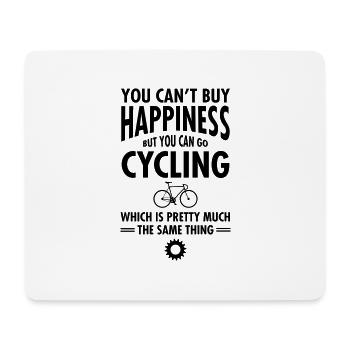 You Can't Buy Happiness - But You Can Go Cycling - Tapis de souris (format paysage) - blanc - Devant